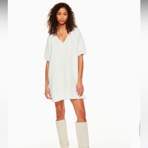 Aritzia Wilfred linen white mini dress